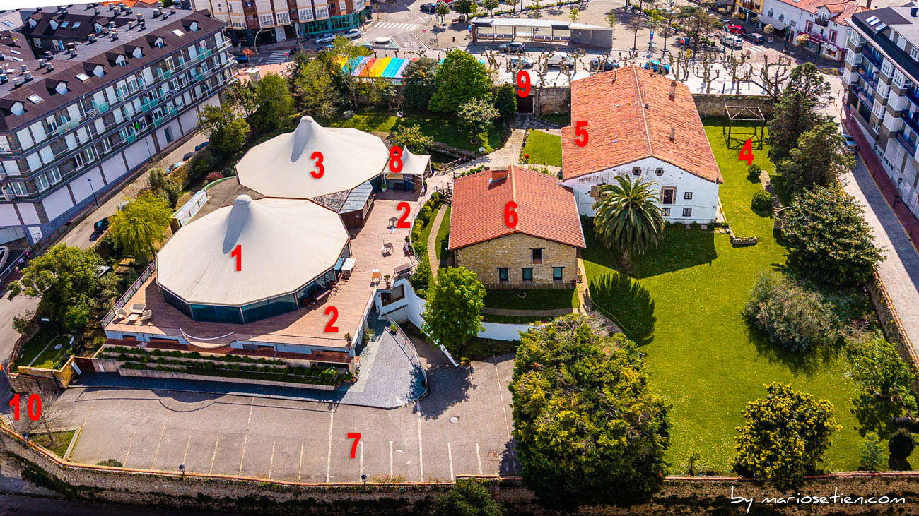 Foto aérea Restaurante Jardines de Viares fotógrafo de bodas en Suances