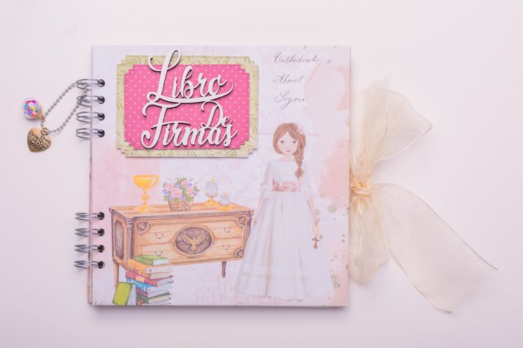 libro firmas comunion hecho a mano artesano personalizado