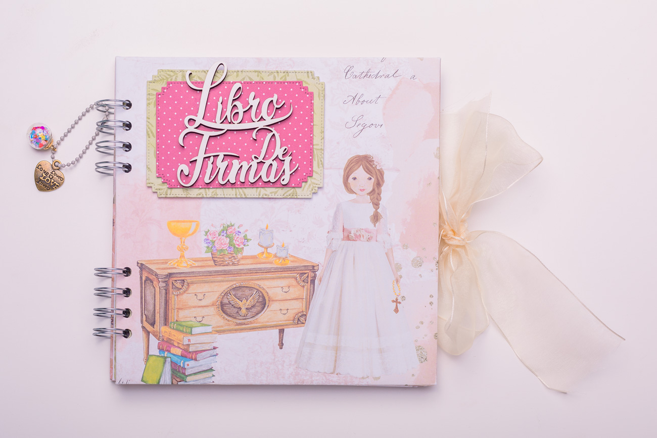 libro firmas comunion hecho a mano artesano personalizado
